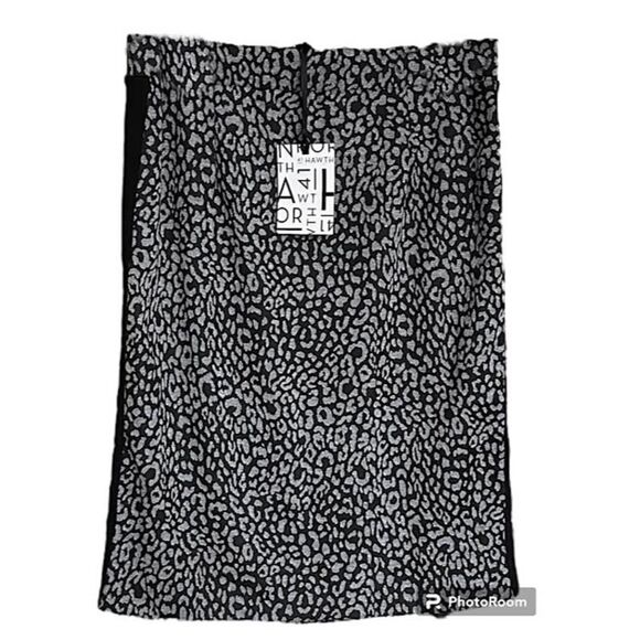 41 Hawthorn Nemma Knit Pencil Skirt Dark‎ Gray Black Leopard Print Sz M NWT - Picture 1 of 7